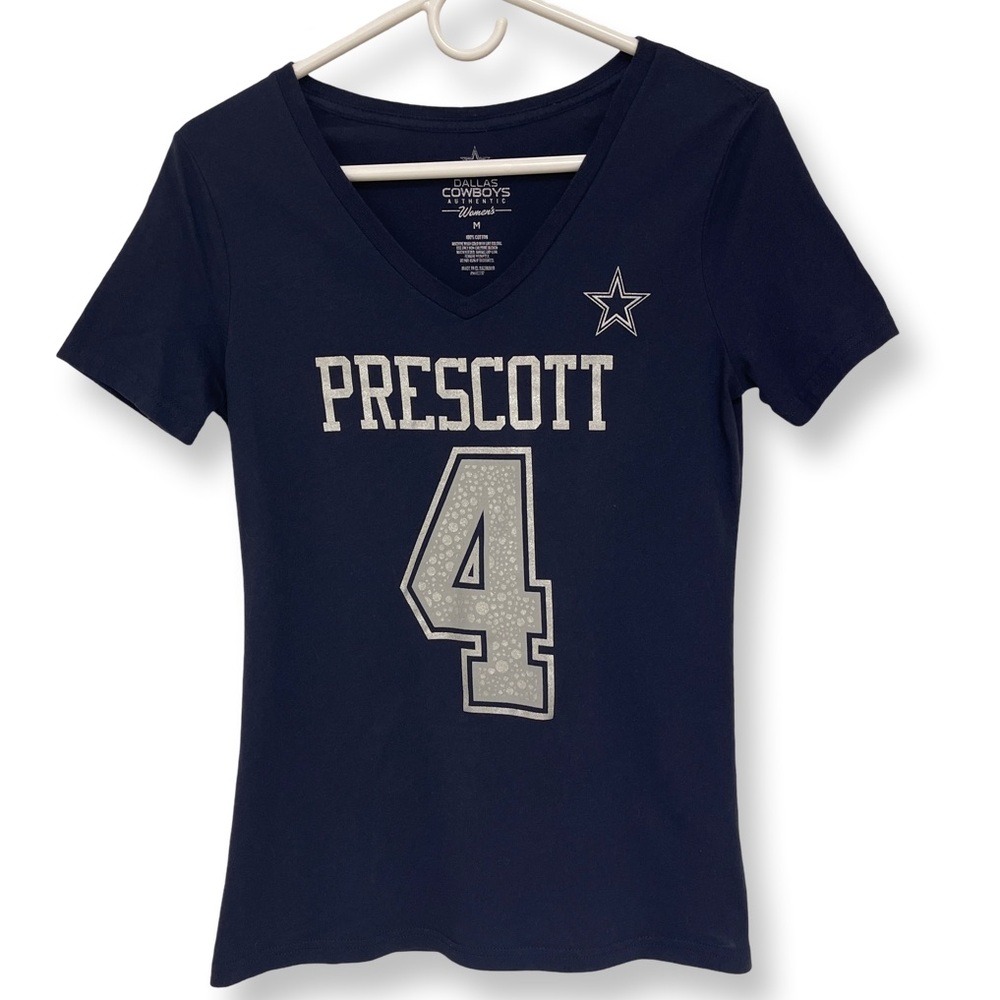 Dallas Cowboys Authentic Women’s #4 Prescott V-Neck Shirt Medium